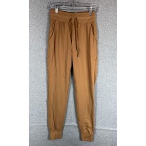 Zyia‎ Active Jogger Pants Womens Medium Brown Drawstring Stretch Athletic Lounge